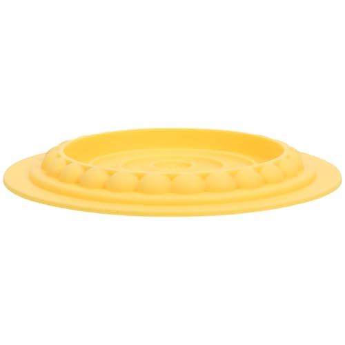 FONDOTIN Slow-Food-Matte für Katzen langsam Unterlage Katzennäpfe Schüsseln lecken katzenfutter schüssel katzenfutter Matte Hundenapf Slow Feeder Futternapf für Katzen Abs Yellow von FONDOTIN