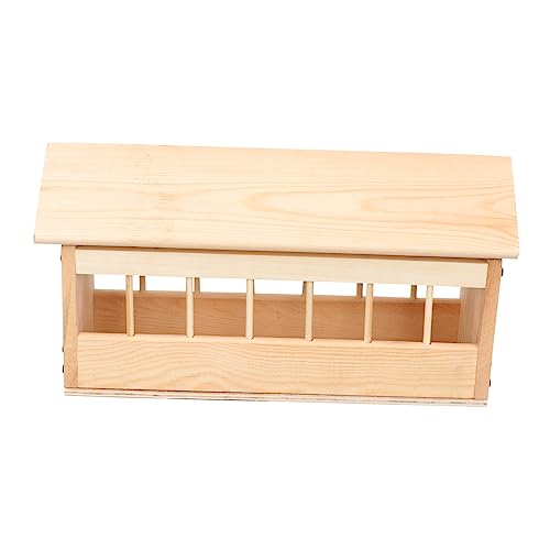 FONDOTIN Tauben Futterautomat Pavillon Geflügel Essen Käfig Schüssel Nest Vieh vogelfutterspender vogelfutterhäuschen Taubenfutterspender Taubenfutterautomat Futtertrog Taubenzufuhr hölzern von FONDOTIN