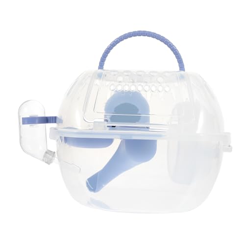 FONDOTIN Tragbarer Hamsterkäfig mit Transparentem Design aus Robustem Material mit Praktischem Tragegriff Atmungsaktiv und Geräumig für Kleine Haustiere Wie Hamster und Mäuse Unterwegs von FONDOTIN