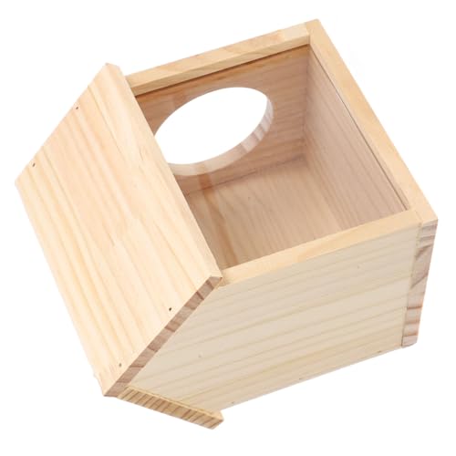 FONDOTIN Transparente Holz Hamsterhöhle mit Futter und Wasserplattform Abnehmbares Design Leicht zu Reinigen Kleines Haustierhaus für Hamster und Kleine Nager Langlebig und Belüftet von FONDOTIN