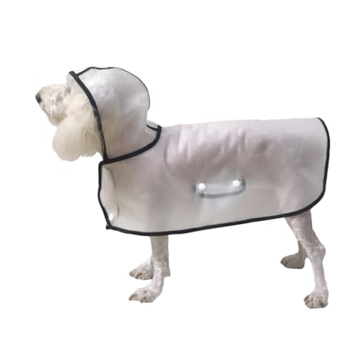 FONDOTIN Regenjacke Für Haustiere Transparenter Regenmantel Kleiner Hunde-Hoodie Corgi-Hoodie Regenjacke Kapuzenpullover Polyester-Hoodie Regenmantel Für Haustiere Kordelzug Reflektierend von FONDOTIN