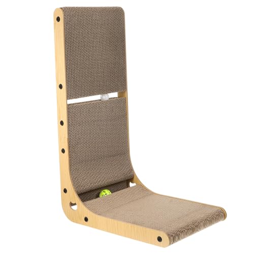 FONDOTIN Vertikales Katzen kratzbrett mit Holzrahmen Stabiles Kratzpappe Katzenmöbel für Indoor Schützt Möbel Inklusive Klingelnder Spielbälle Geeignet für Kätzchen und Zufällige Farbe von FONDOTIN