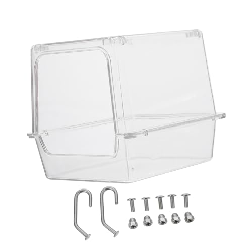 FONDOTIN Vogelbad mit Auslaufsicherem Design Transparenter Badebox Hängend für Papageien und Wellensittiche für Wasser und Sandbäder Einfach zu Montieren Außen Am Käfig FONDOTIN Vogelbad mit Auslaufsicherem Design Transparenter Badebox Hängend für Papageien und Wellensittiche für Wasser und Sandbäder Einfach zu Montieren Außen Am Käfig von FONDOTIN