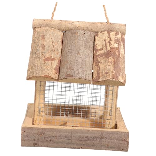 FONDOTIN Vogelfütterer Zaun Vogel Träger Vogelnest Vogelhäuschen Für Draussen Vogelreisekäfig Wild Futterspender Hängenden Vogelhäuschen Garten Vogelhäuschen Außen Insekt Hölzern von FONDOTIN