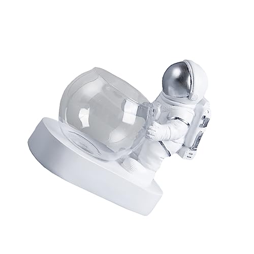 FONDOTIN Vorratsflasche Geformt Led-Lampe Led -licht Astronauten-blumentopf Vase Drinnen Platz Glühbirnen Fälschung Desktop Lampen Astronautenpflanzer Himmlisch Glühen Harz Silver von FONDOTIN