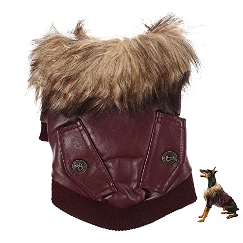 FONDOTIN Warme Hundejacke Warmes Welpenkostüm Welpenmantel Winterkleidung Für Katzen Warmhaltende Hundebekleidung Winter Hundemantel Kostüm Für Haustiere Bei Kaltem Wetter Mode Schmücken Pu von FONDOTIN