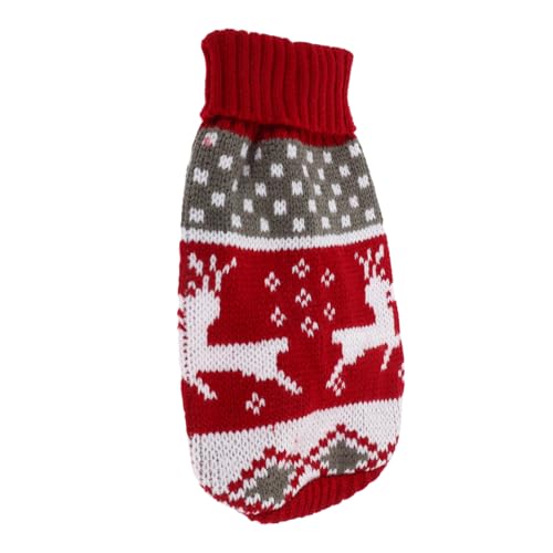 FONDOTIN Hundepullover Weihnachten Warmer Strickpullover Mit Rentier-Muster Bequeme Und Dicke Hundekleidung Für Kleine Und Mittelgroße Haustiere Für Weihnachtsfeiern Und Winterausflüge FONDOTIN Hundepullover Weihnachten Warmer Strickpullover Mit Rentier-Muster Bequeme Und Dicke Hundekleidung Für Kleine Und Mittelgroße Haustiere Für Weihnachtsfeiern Und Winterausflüge von FONDOTIN