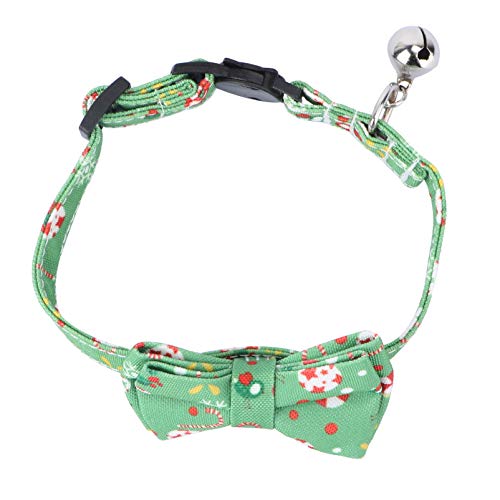 FONDOTIN Weihnachts-Haustierhalsband für Katzen verstellbare Katzenhalskette mit Glöckchen Fliegen 0-11 Zoll bequemes atmungsaktives Material festliches Design von FONDOTIN