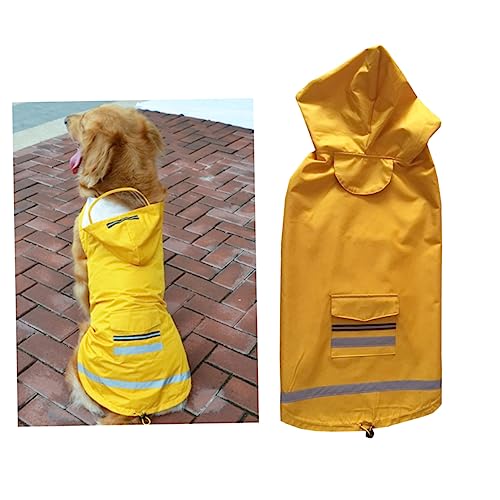 FONDOTIN Regenmantel Für Haustiere Wimperntusche Hund Regen Slicker Hund Regenmantel Haustier Hundekleidung Reflektierender Regenmantel von FONDOTIN