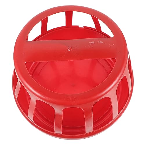 FONDOTIN Zubringer Chicken Feeder Geflügel Futtertrog Geflügel Futterautomat Futterspender für Hühner Hühnerfutter Essen Container füttern Tränken für Geflügelkäfige Futternapf Plastik rot von FONDOTIN
