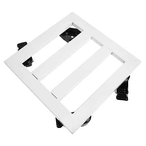 FONDOTIN bewegliches Blumentopftablett eingetopft Pflanzenständer im Freien für Stand blumenkübel untersetzer blumentopfuntersetzer beweglicher Pflanzenständer Pflanzentopfschale Eisen Weiß von FONDOTIN
