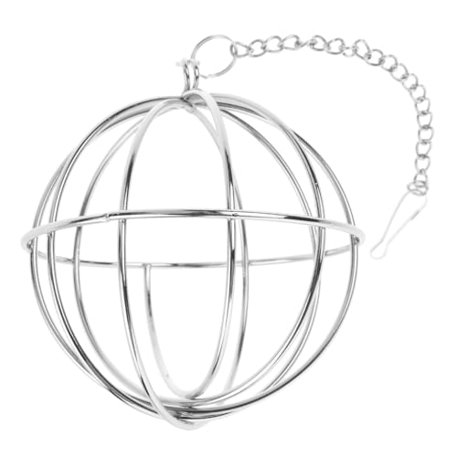 FONDOTIN Edelstahl Futterspender Ball Für Kleintiere Heu Und Leckerlis-Dispenser Für Kaninchen Meerschweinchen Und Chinchillas Mit Hängendem Design Zur Stressreduktion Im Käfig von FONDOTIN