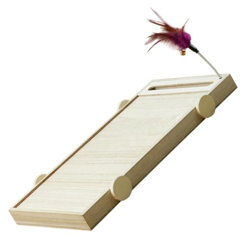 FONDOTIN Multifunktionales Katzenkratzbrett Großes Kratzbrett Aus Holz Haustierspielzeug Mit Teaser Schützt Möbel Vor Kratzern FONDOTIN Multifunktionales Katzenkratzbrett Großes Kratzbrett Aus Holz Haustierspielzeug Mit Teaser Schützt Möbel Vor Kratzern von FONDOTIN