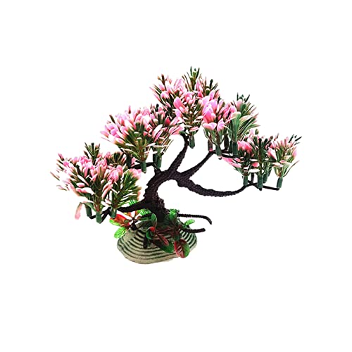 FONDUO Aquarium Pflanzen Deko, 1Stück Künstliche Aquariumpflanzen Wasserpflanzen Plastikpflanzen Dekoration für Aquarium, Fisch Tank Dekoration 6.5X4.5X13CM (Pink) von FONDUO
