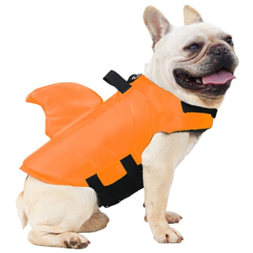 FONLAM Schwimmweste Hund Rettungswesten Warnwesten Badeanzug für Hunde Neulinge Sicherheitswesten für Haustier Baden Pool Strand (Orange, L) von FONLAM
