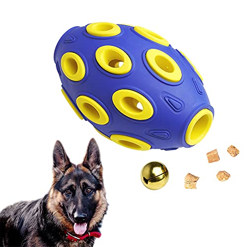 FONPOO Hundespielzeug mit Leckerli-Spender – Quietschendes Hundespielzeug für Aggressive Kauer – robuste, interaktive Apportier-Tennisbälle für mittelgroße und große Rassen von FONPOO
