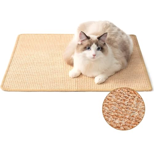 FOOPOMARY Kratzbaum für Katzen, Natursisal, Möbelschutz für Innenräume, groß, langlebig, für Boden, Wand und Möbelschutz, perfekte Matte für Katzen, 81,3 x 50,8 cm von FOOPOMARY