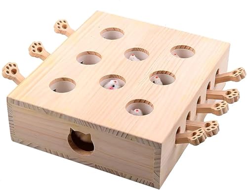 Interaktives Katzenspielzeug aus Holz, ansprechendes und langlebiges Spiel für Katzen und Kätzchen, hält Haustiere unterhalten und stimuliert, natürliches Holzdesign, perfekt für Indoor-Übung und Spaß Interaktives Katzenspielzeug aus Holz, ansprechendes und langlebiges Spiel für Katzen und Kätzchen, hält Haustiere unterhalten und stimuliert, natürliches Holzdesign, perfekt für Indoor-Übung und Spaß von FOOPOMARY