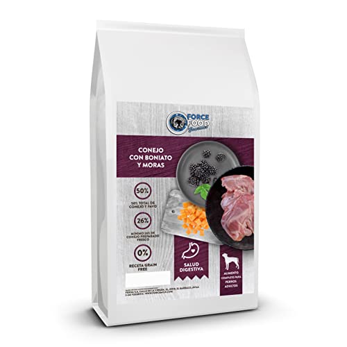 FORCEFOOD Gourmet Getreidefreies Futter für erwachsene Hunde Kaninchen mit Süßkartoffel und Brombeeren (12 kg) von FORCEFOOD