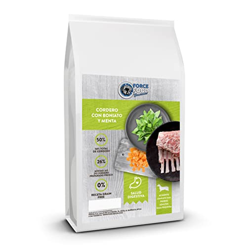 FORCEFOOD Gourmet Getreidefreies Futter für erwachsene Hunde kleiner Rasse Lamm mit Süßkartoffel und Minze (2 kg) von FORCEFOOD