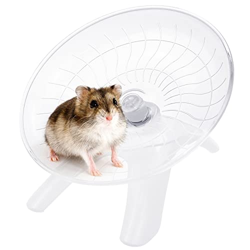 FORYNXHWIN Laufrad Hamster 18cm Mute Hamster Fliegende Untertasse,Laufrad für Kleine Tiere aus Kunststoff,Geräuschlos Laufrad für Rennmäuse,Hamster,Kleine Haustiere(Weiß) von FORYNXHWIN