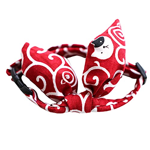 FOReverweihuajz Haustier-Halsband, japanische Dekoration, verstellbar, weich, für Kätzchen und Hunde, mit Fliege, Haustierpflege-Zubehör, Haustier-Dekoration von FOReverweihuajz