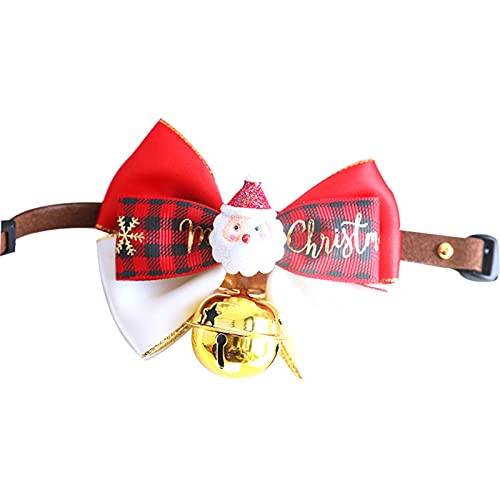 FOReverweihuajz Hundehalsband, Weihnachtsserie, Muster, Dekoration, flexibel, modisch, Hund, Kätzchen, Halskette mit Ring mit Glocke von FOReverweihuajz