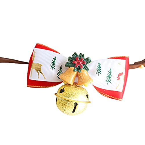 FOReverweihuajz Hundehalsband, Weihnachtsserie, Muster, Dekoration, flexibel, modisch, Hund, Kätzchen, Halskette mit Ring mit Glocke von FOReverweihuajz