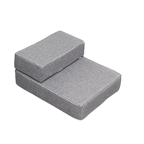 FOReverweihuajz Pet Dog Kletterleiter, Pet Steps, Pet Bedside Sofa Zum Aufsteigen, Schwammmaterial, Abnehmbar, Geeignet Für Kleine Haustiere Grau Dual-Layer von FOReverweihuajz