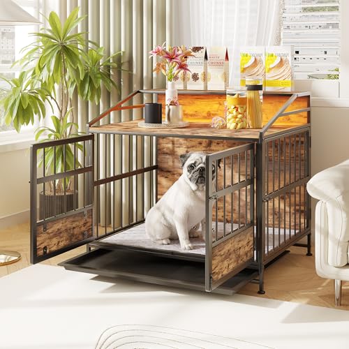FOUBAM Hundekäfig Möbel Mit Lagerregal,Beistelltisch,Hundebox Große/Mittlere Hunde Hundehütte Indoor mit Holz Tischoberfläche,Hundehaus für Zuhause,Herausnehmbares Tablett,88x61x80cm Schwarz FOUBAM Hundekäfig Möbel Mit Lagerregal,Beistelltisch,Hundebox Große/Mittlere Hunde Hundehütte Indoor mit Holz Tischoberfläche,Hundehaus für Zuhause,Herausnehmbares Tablett,88x61x80cm Schwarz von FOUBAM
