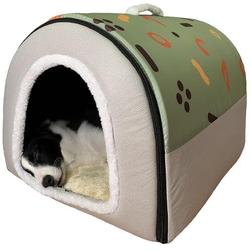 Hundebett, 2 Verwendungsmöglichkeiten, Haustierhaus für den Innenbereich mit flauschiger Matte, abnehmbarem und waschbarem Bezug, spritzwassergeschütztes Haus und rutschfester Unterseite, für große Hundebett, 2 Verwendungsmöglichkeiten, Haustierhaus für den Innenbereich mit flauschiger Matte, abnehmbarem und waschbarem Bezug, spritzwassergeschütztes Haus und rutschfester Unterseite, für große von FOUIYIUTU