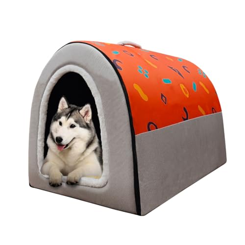Hundebett, 2 Verwendungsmöglichkeiten, Haustierhaus für den Innenbereich mit flauschiger Matte, abnehmbarem und waschbarem Bezug, spritzwassergeschütztes Haus und rutschfester Unterseite, für große Hundebett, 2 Verwendungsmöglichkeiten, Haustierhaus für den Innenbereich mit flauschiger Matte, abnehmbarem und waschbarem Bezug, spritzwassergeschütztes Haus und rutschfester Unterseite, für große von FOUIYIUTU