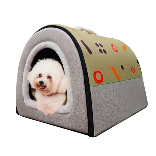 Hundebett oder Katzenbett, 2 Verwendungsmöglichkeiten, Haustierhaus für den Innenbereich mit flauschiger Matte, abnehmbarer und waschbarer Bezug, spritzwassergeschütztes Haus und rutschfeste Hundebett oder Katzenbett, 2 Verwendungsmöglichkeiten, Haustierhaus für den Innenbereich mit flauschiger Matte, abnehmbarer und waschbarer Bezug, spritzwassergeschütztes Haus und rutschfeste von FOUIYIUTU