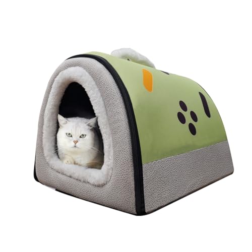 Katzen- oder Hundebett, 2 Verwendungsmöglichkeiten, Haustierhaus für den Innenbereich mit flauschiger Matte, abnehmbarer und waschbarer Bezug, spritzwassergeschütztes Haus und rutschfeste Unterseite, Katzen- oder Hundebett, 2 Verwendungsmöglichkeiten, Haustierhaus für den Innenbereich mit flauschiger Matte, abnehmbarer und waschbarer Bezug, spritzwassergeschütztes Haus und rutschfeste Unterseite, von FOUIYIUTU