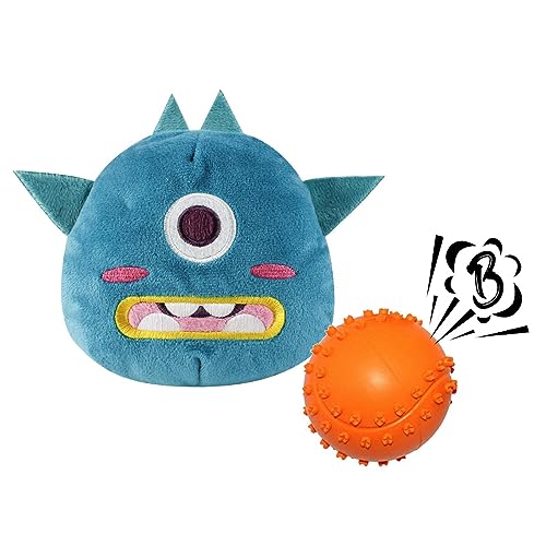 FOUNCY Quietschender Ball, interaktives Kauspielzeug für Hunde, Tierform, 2-in-1, Gummi, Sound-Hundeball für Welpen, kleine, mittelgroße Hunde, Plüsch-Hundespielzeug, Zahnspielzeug, bewegliches FOUNCY Quietschender Ball, interaktives Kauspielzeug für Hunde, Tierform, 2-in-1, Gummi, Sound-Hundeball für Welpen, kleine, mittelgroße Hunde, Plüsch-Hundespielzeug, Zahnspielzeug, bewegliches von FOUNCY