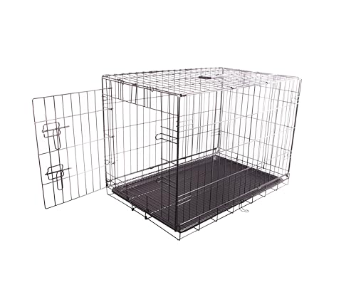 FOURPAW Robuste, faltbare Hundebox aus Metalldraht mit Tablett, Einzeltür, 35,6 x 22 x 24,5 Zoll, Schwarz FOURPAW Robuste, faltbare Hundebox aus Metalldraht mit Tablett, Einzeltür, 35,6 x 22 x 24,5 Zoll, Schwarz von FOURPAW