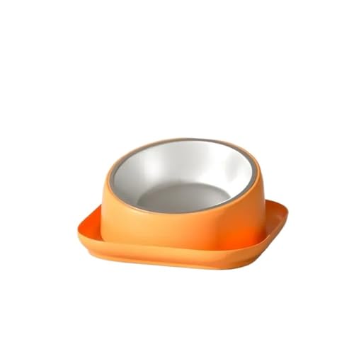 Futter rutschfest, 15 Neigung für Napfhals, Kätzchen, Welpen, Grad, Umkippschutz, für Katzen, Haustiere, Hunde, Anti-Ameise, Orange von FOVAOK