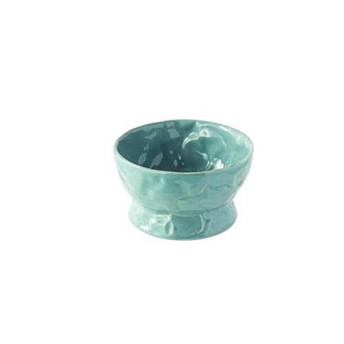 Gekippter Katzen-Wassernapf, Keramik, Katzenfutter- und Wassernäpfe, breiter Katzenfutternapf, Fütterung, Bewässerungszubehör für flache Katzen, Blau, 13 x 7,5 cm von FOVAOK