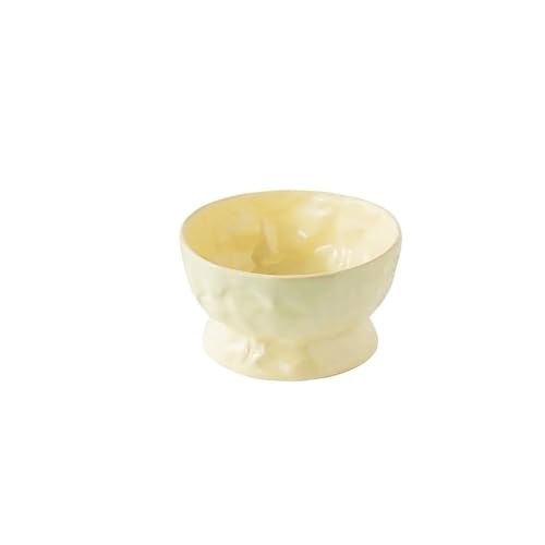 Gekippter Katzen-Wassernapf, Keramik, Katzenfutter- und Wassernäpfe, breiter Katzenfutternapf, Fütterung, Bewässerungszubehör für flache Katzen, Gelb, 13 x 7,5 cm von FOVAOK