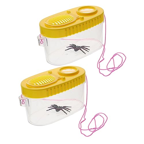 FOYTOKI 2stücke Insektenbehälter Mit Lupe Und Gitterboden Für Insektensammlung Und Beobachtung Multifunktions-tierboxen Für Junge Mädchen Geeignet Für Insekten Blumen Steine Und von FOYTOKI