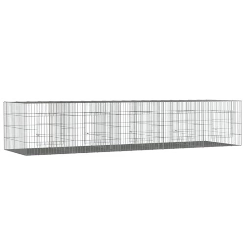 FOZICV Kaninchenkäfig im Freien 5 Paneele 273x79x54 cm Verzinktes Eisen Langlebiges Material Drahtrahmens Hasenstall Belüftet Kaninchengehege Geräumig Bereitstellung von Ausreichend Platz von FOZICV