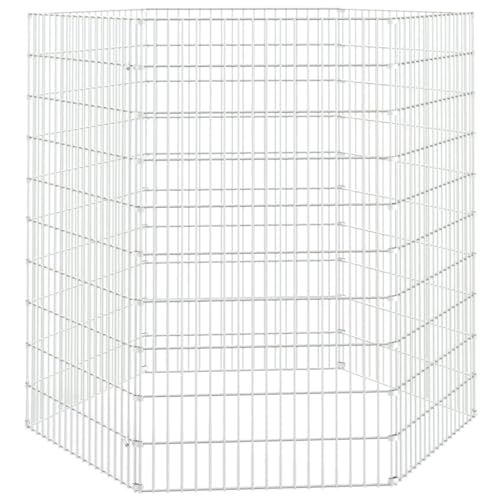FOZICV Kaninchenkäfig im Freien 6 Paneele 54x100 cm Verzinktes Eisen Hasenstall DIY-Montage Kaninchengehege Geräumig Bereitstellung von Ausreichend Platz Trainieren, Spielen und Ausruhen von FOZICV