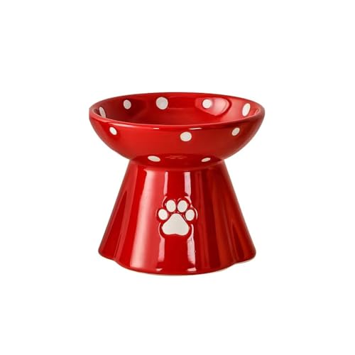 Futternapf für Haustiere Katzennapf, Tierfutternapf, Keramik, erhöhter Katzennapf, Kleiner Hundefutternapf, Haustierzubehör für Katzenhund (Color : D) von FQDFAYEE