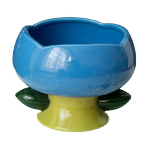 Futternapf für Haustiere Keramik-Katzennapf, Blumenform, Futternapf for Haustiere, erhöhte Katzenfutter- und Wassernäpfe, Heimtierbedarf für Katzenhund (Color : F) von FQDFAYEE