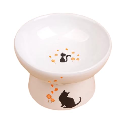 Futternapf für Haustiere Keramik-Katzennapf, Futternapf for Haustiere, niedliche erhöhte Katzennäpfe, Futternapf for Hunde und Katzen, Heimtierbedarf für Katzenhund (Color : B) von FQDFAYEE