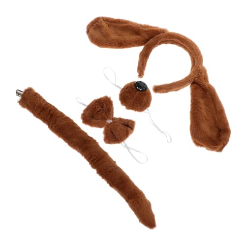 FRCOLOR 1 Satz Hundekostüm Set für Partys Teiliges Set mit Haarband Fliege Fake Nase und Accessoires für Geburtstagsfeiern Weihnachtsfeiern und Maskenbälle Kuschelig und Kreativ für von FRCOLOR