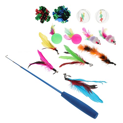 FRCOLOR 14 Teiliges Katzenangel Set Erweiterbare Angelrute Mit Katzenminze Und Federn Interaktives Für Drinnen Katzenspielzeug Für Katzen Und Kätzchen FRCOLOR 14 Teiliges Katzenangel Set Erweiterbare Angelrute Mit Katzenminze Und Federn Interaktives Für Drinnen Katzenspielzeug Für Katzen Und Kätzchen von FRCOLOR