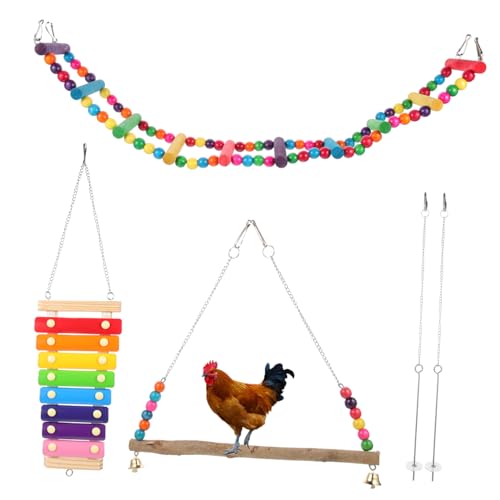 FRCOLOR 1 Satz Papageienfutter-Set Hähnchen-Xylophon aus Spielzeug Beißen von Vögeln Papageienspielzeug Holzspielzeug Haustierzubehör Zubehör für Vogelkäfige Hühnerkäfig Spielzeug von FRCOLOR