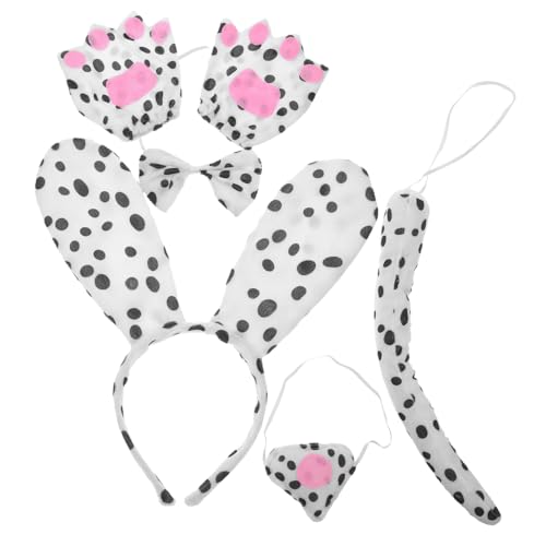 FRCOLOR 1 Satz Spotted Hundestirnband -Set Tier haarreif Animal Costume hundekleider Haustier Verkleidungszubehör Tierschwanz Dog Present Tierkostüm Hundeohren Stirnband Welpenschwanz Plastik von FRCOLOR
