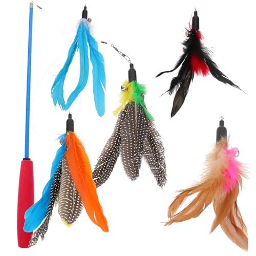 FRCOLOR 1satz Katzenspielzeug Interaktive Katzenangel Mit Ersatzköpfen Ausziehbar Lustig Und Gesund Für Katzen Fördert Bewegung Und Spielspaß Geeignet Für Katzenrassen FRCOLOR 1satz Katzenspielzeug Interaktive Katzenangel Mit Ersatzköpfen Ausziehbar Lustig Und Gesund Für Katzen Fördert Bewegung Und Spielspaß Geeignet Für Katzenrassen von FRCOLOR